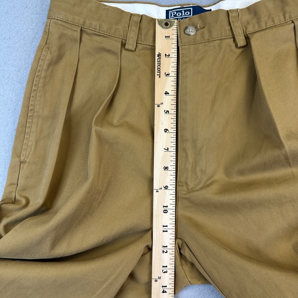 New Polo Ralph Lauren Andrew Pant Mens 31/30 Tan Pleated Classic Cotton Chino - Picture 11 of 12